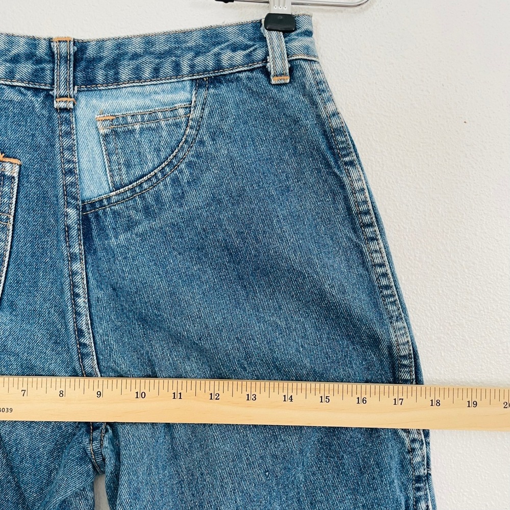 Vtg 80s 90s I.O.U Patchwork High Waist Tapered Denim Jeans Unique Womens 5/6 EUC - Picture 10 of 10